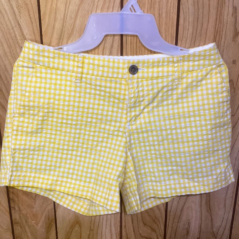 Yellow plaid shorts